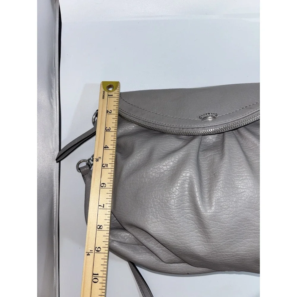 Vintage Juicy‎ Couture Y2K Gray Leather Silver Hardware Keys Hobo Bag Purse